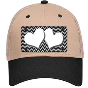 Black White Chevron White Center Hearts Wholesale Novelty License Plate Hat