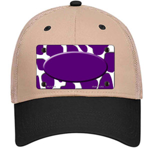 Purple White Giraffe Purple Center Oval Wholesale Novelty License Plate Hat