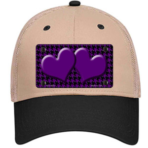 Purple Black Houndstooth Purple Center Hearts Wholesale Novelty License Plate Hat