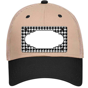 White Black Houndstooth Scallop Center Wholesale Novelty License Plate Hat