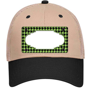 Lime Green Black Houndstooth Scallop Center Wholesale Novelty License Plate Hat