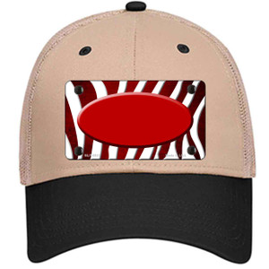 Red White Zebra Oval Oil Rubbed Wholesale Novelty License Plate Hat