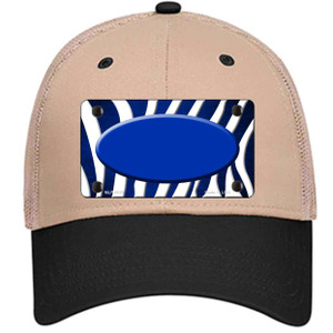 Blue White Zebra Oval Oil Rubbed Wholesale Novelty License Plate Hat