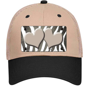 Tan White Zebra Hearts Oil Rubbed Wholesale Novelty License Plate Hat