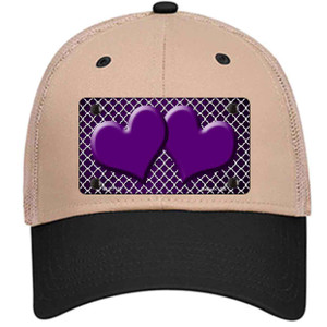 Purple White Quatrefoil Hearts Oil Rubbed Wholesale Novelty License Plate Hat