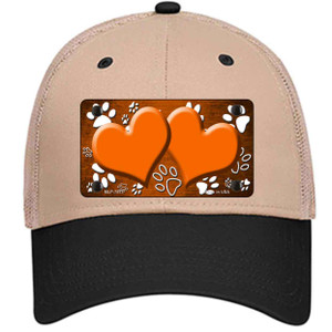Paw Heart Orange White Wholesale Novelty License Plate Hat