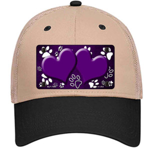 Paw Heart Purple White Wholesale Novelty License Plate Hat