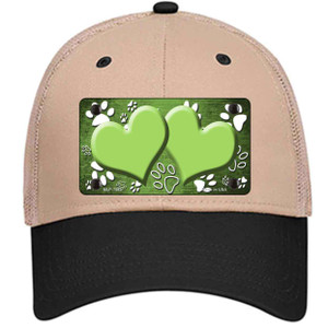 Paw Heart Lime Green White Wholesale Novelty License Plate Hat