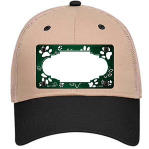 Paw Scallop Green White Wholesale Novelty License Plate Hat