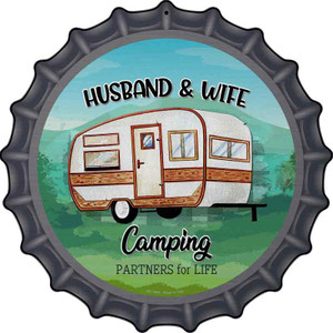 Husband & Wife Camping Wholesale Novelty Metal Bottle Cap Sign