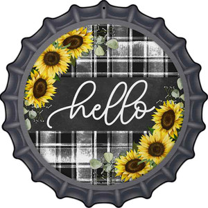 Hello Sunflowers Wholesale Novelty Metal Bottle Cap Sign