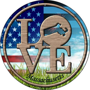 Love Massachusetts Wholesale Novelty Metal Circular Sign