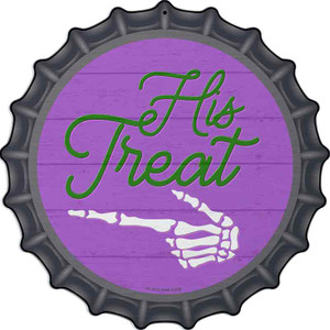 His Treats Purple Wholesale Novelty Metal Bottle Cap Sign