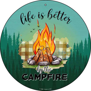 Better By The Campfire Firepit Wholesale Novelty Metal Circle Sign