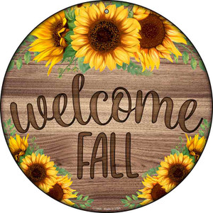 Welcome Fall Sunflowers Wholesale Novelty Metal Circle Sign