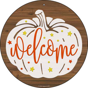 Pumpkin Welcome Wholesale Novelty Metal Circle Sign