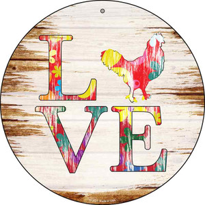 Love Colorful Chicken Wholesale Novelty Metal Circle Sign