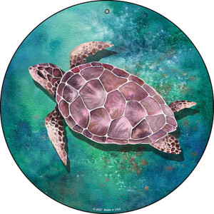Sea Turtle Aqua Wholesale Novelty Metal Circle Sign