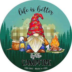 Better By The Campfire Gnome Wholesale Novelty Circle Coaster Set of 4