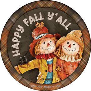 Happy Fall Yall Scarecrow Wholesale Novelty Circle Coaster Set of 4