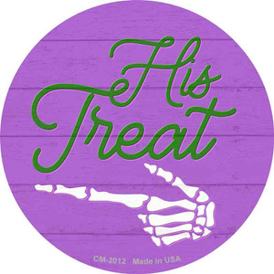 His Treats Purple Wholesale Novelty Circle Coaster Set of 4