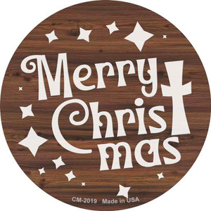 Merry Christmas with Cross Wholesale Novelty Circle Coaster Set of 4