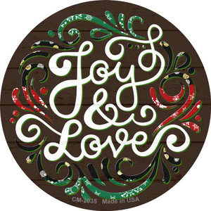 Joy and Love Christmas Wholesale Novelty Circle Coaster Set of 4