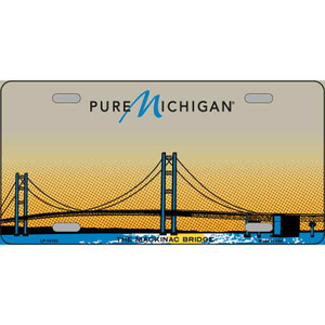 Pure Michigan Mackinac Bridge Wholesale Novelty Metal License Plate