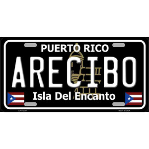 Arecibo Puerto Rico Black Wholesale Novelty Metal License Plate