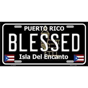Blessed Puerto Rico Black Wholesale Novelty Metal License Plate