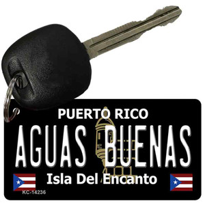 Aguas Buenas Puerto Rico Black Wholesale Novelty Metal Key Chain