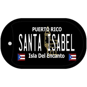 Santa Isabel Puerto Rico Black Wholesale Novelty Metal Dog Tag Necklace
