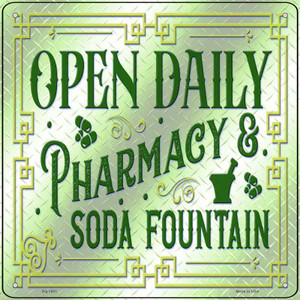 Pharmacy and Soda Fountain Wholesale Novelty Metal Square Sign