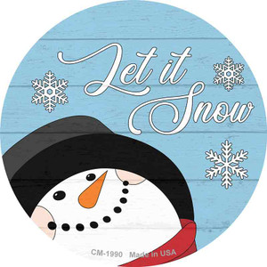 Let It Snow Blue Wholesale Novelty Circle Coaster Set of 4