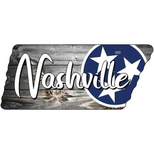 Nashville Tri Star on Wood Wholesale Novelty Rusty Effect Metal Tennessee License Plate Tag