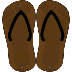 Brown Solid Wholesale Novelty Metal Flip Flops (Set of 2)