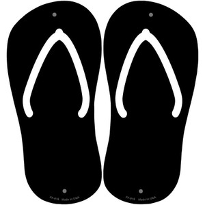 Black Solid Wholesale Novelty Metal Flip Flops (Set of 2)