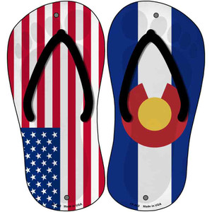 USA|Colorado Flag Wholesale Novelty Metal Flip Flops (Set of 2)