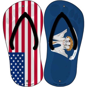 USA|Louisiana Flag Wholesale Novelty Metal Flip Flops (Set of 2)