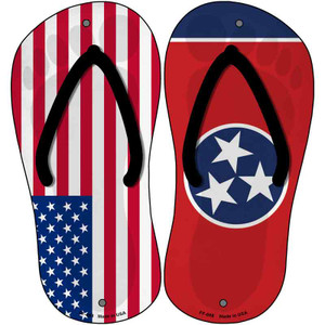 USA|Tennessee Flag Wholesale Novelty Metal Flip Flops (Set of 2)