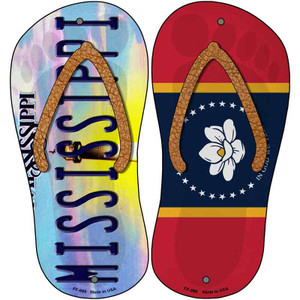 Mississippi|MS Flag Wholesale Novelty Metal Flip Flops (Set of 2)