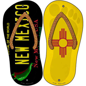 New Mexico|NM Flag Wholesale Novelty Metal Flip Flops (Set of 2)