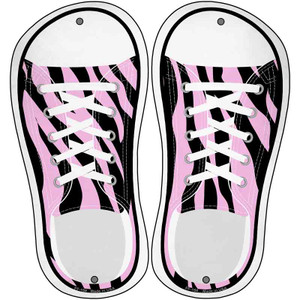 Pink Zebra Print Wholesale Novelty Metal Shoe Outlines (Set of 2)