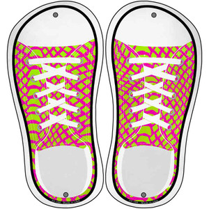 Lime Green|Pink Pattern Wholesale Novelty Metal Shoe Outlines (Set of 2)