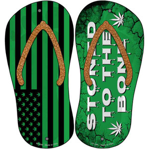 USA Weed|Stoned to the Bone Wholesale Novelty Metal Flip Flops (Set of 2)