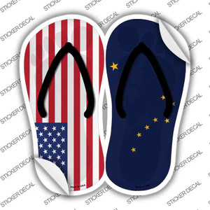 USA|Alaska Flag Wholesale Novelty Flip Flops Sticker Decal