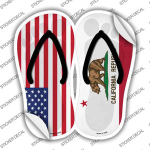 USA|California Flag Wholesale Novelty Flip Flops Sticker Decal