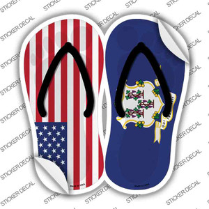 USA|Connecticut Flag Wholesale Novelty Flip Flops Sticker Decal