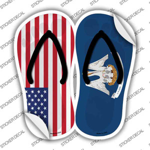 USA|Louisiana Flag Wholesale Novelty Flip Flops Sticker Decal