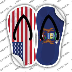 USA|Michigan Flag Wholesale Novelty Flip Flops Sticker Decal